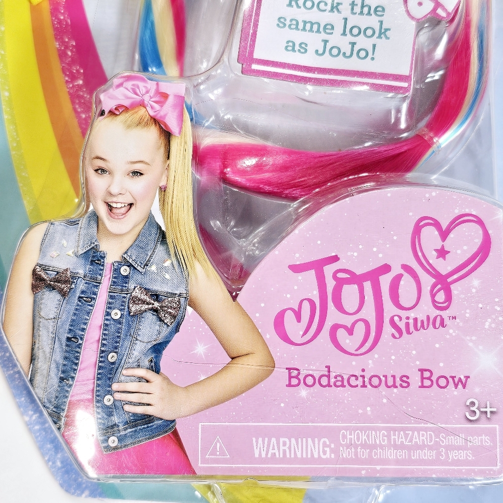 Jojo Bodacious Large Yellow Bow Rainbow Faux Hair Glam Colorful Festival Disco - Picture 4 of 16